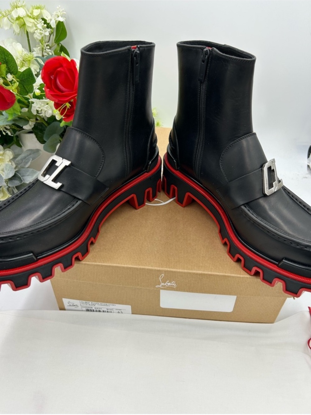 Men’s Christian Louboutin DUNE leather ankle boots size 43 made in Italy - Picture 9 of 10